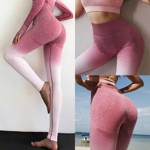 Pink Ombré Leggings, New